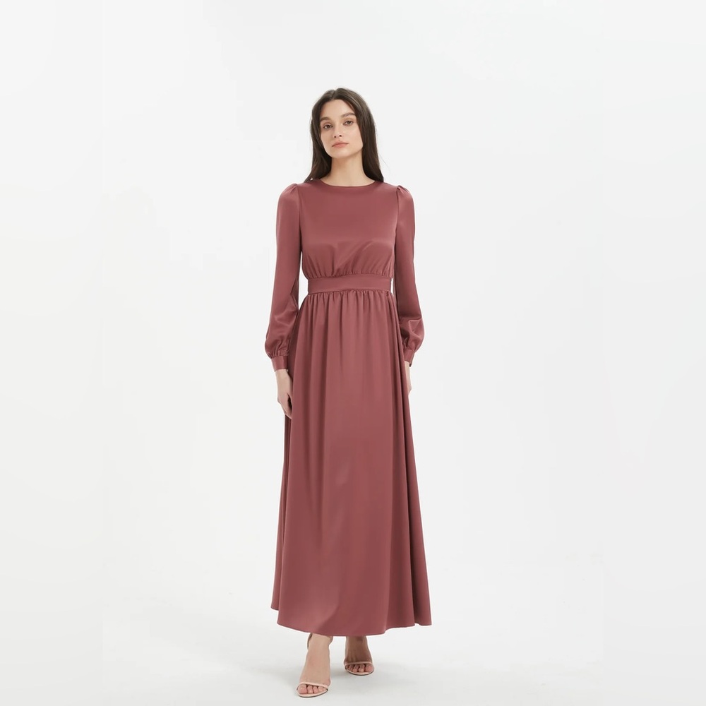 Myra Long Sleeve Maxi Dress - Dark Rose
